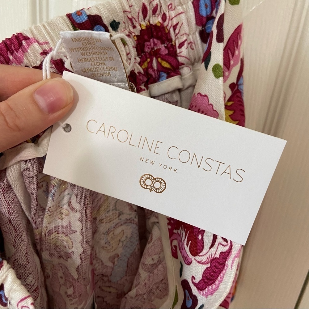Caroline Constas NWT Linen Floral Printed Long Midi Skirt Size XS - Picture 12 of 15